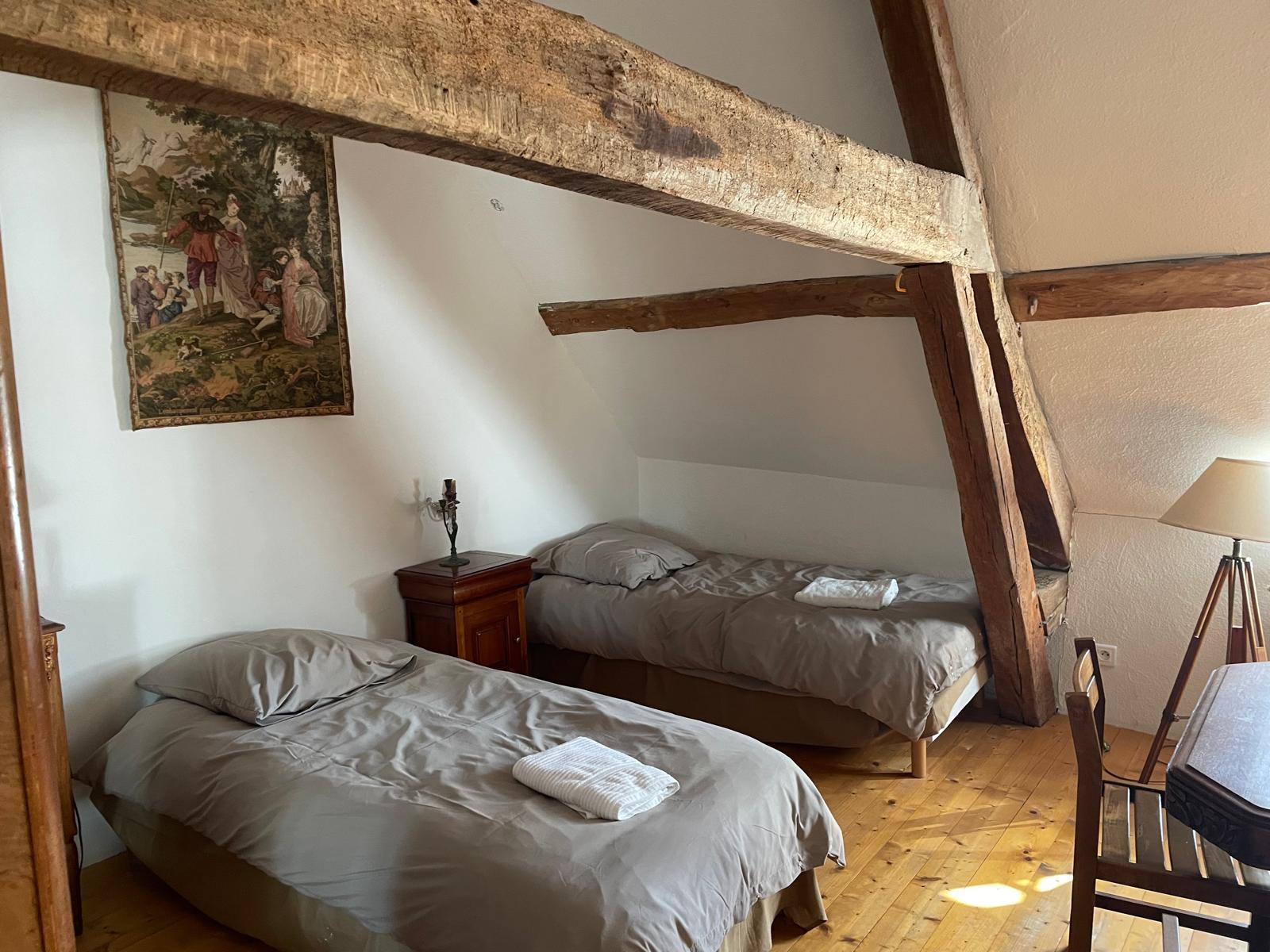 Chambre partagée avec lits individuels, hébergement du Moulin des Passages